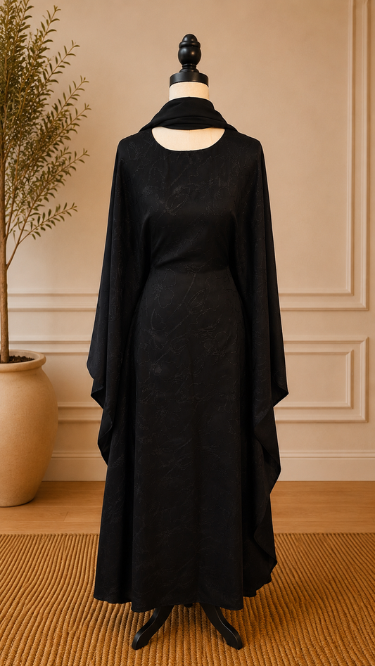 Butterfly Abaya with Matching Hijab