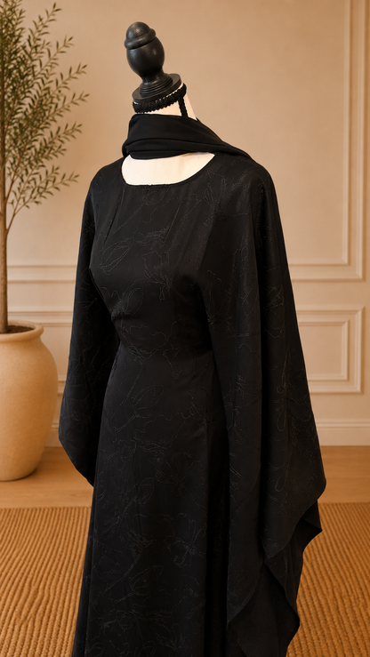 Butterfly Abaya with Matching Hijab